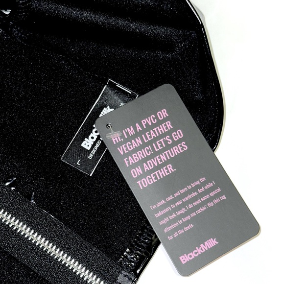 Blackmilk Batwing PVC bustier crop top black faux latex bats Halloween - size L - Picture 5 of 11